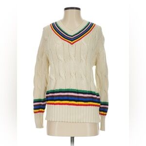 Rowing Blazers x Target Cream Rainbow Cable Knit Sweater
